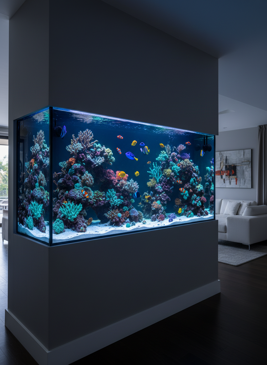 Bespoke oceanic reef aquarium — private residence, London