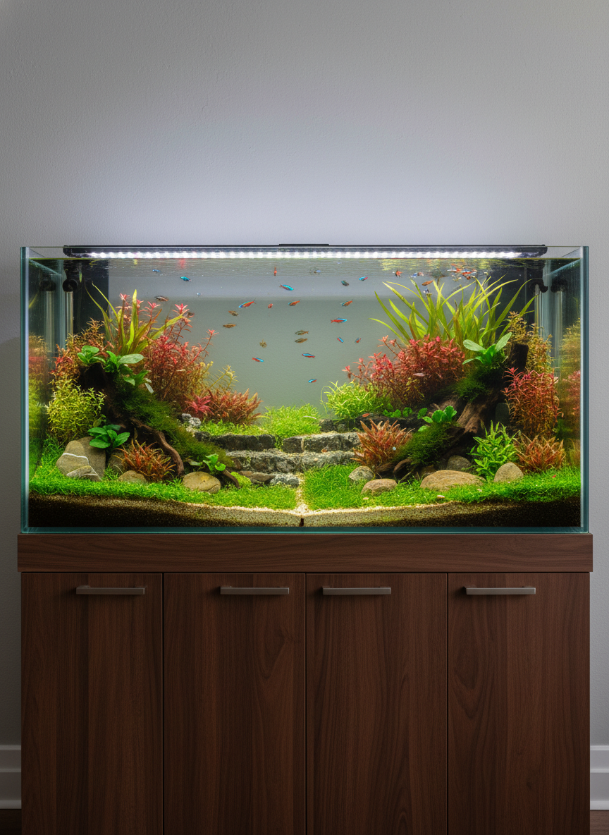Dutch aquascape planted aquarium — penthouse suite